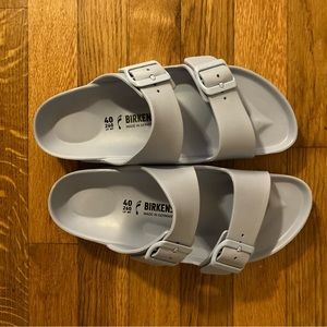 Brand New! Birkenstock Arizona Essentials Size 10 Slate Blue Rubber Slides